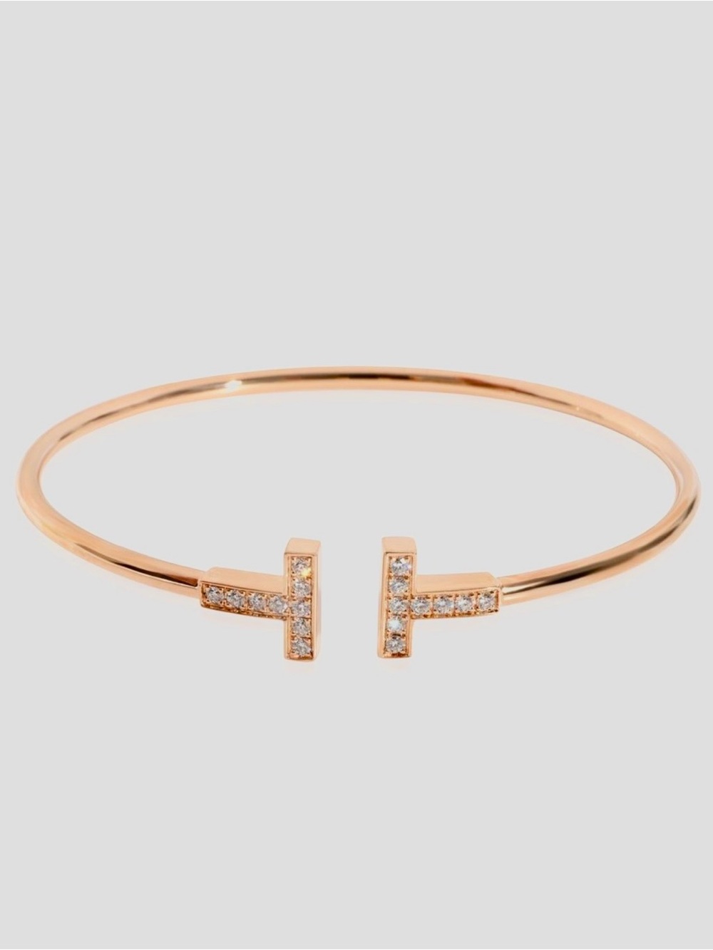 Tiffany & Co. Tiffany T Diamond Bracelet in 18K Rose Gold. .24 crate